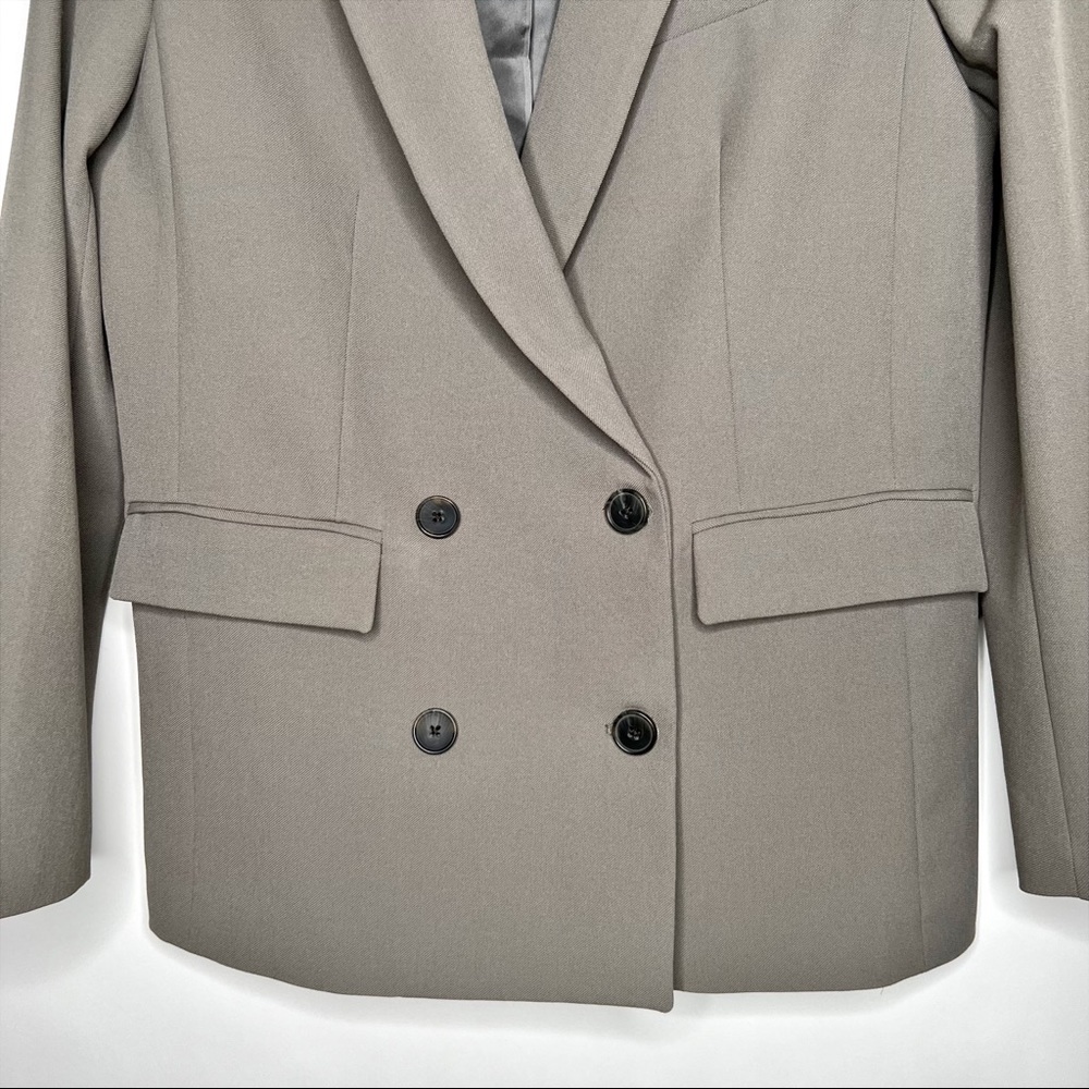 Babaton Watson Blazer Double Breasted Gray Relaxed Fit Aritzia Neutral Size XS - Picture 6 of 16